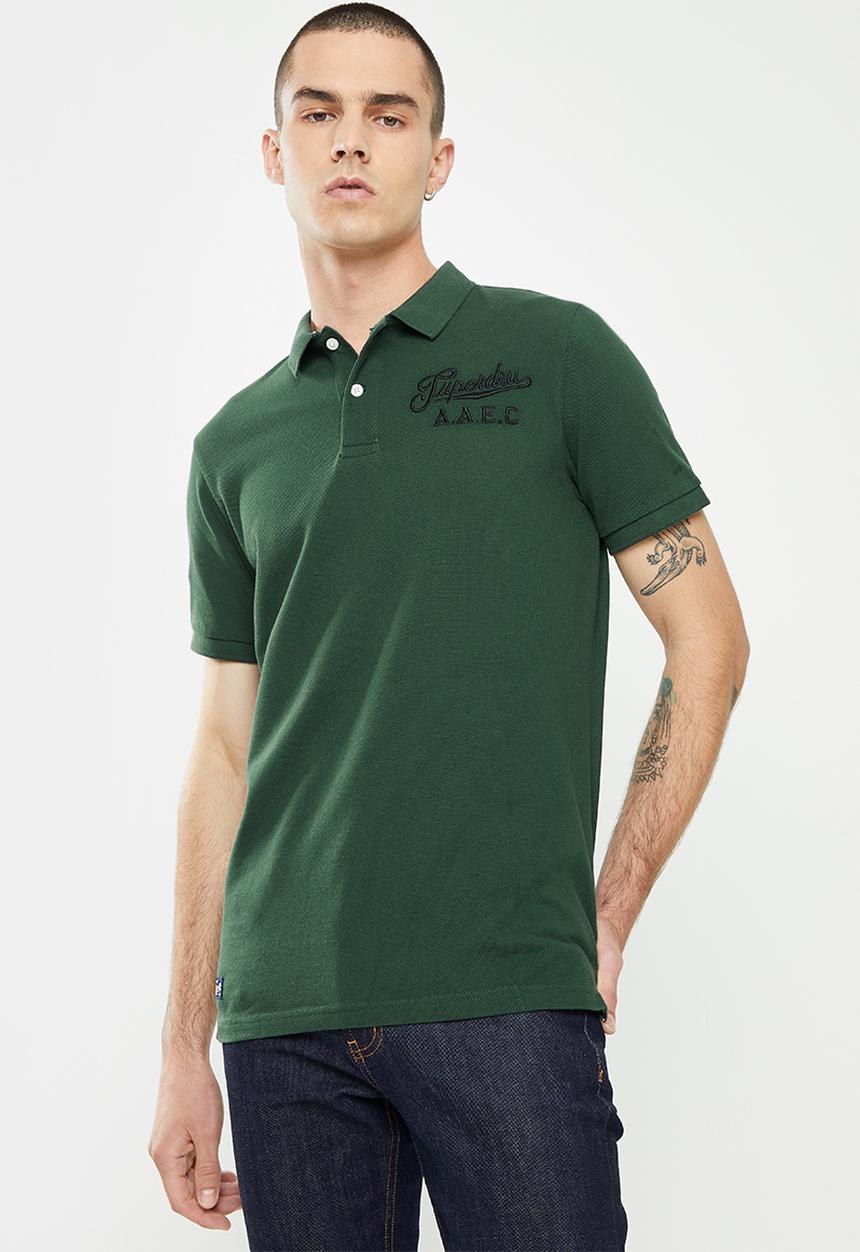 Superdry. - Superstate short sleeve polo - jungle green
