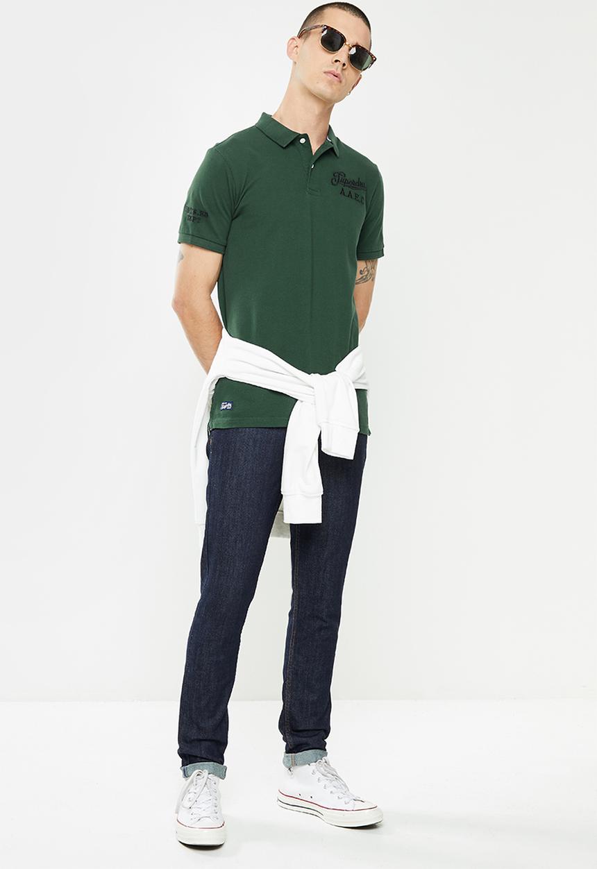 Superdry. - Superstate short sleeve polo - jungle green