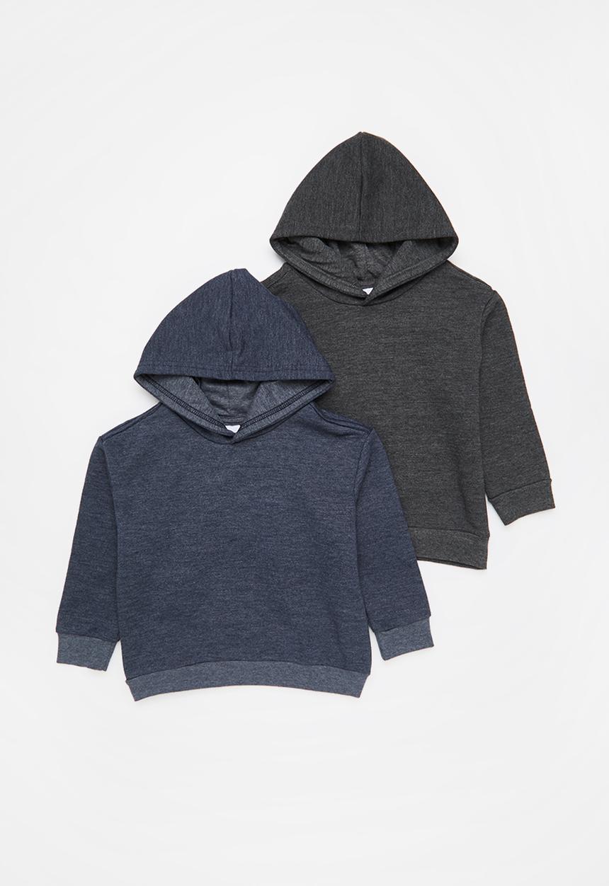 Pop Candy - Boys 2 pack hooded sweatshirt - navy/charcoal