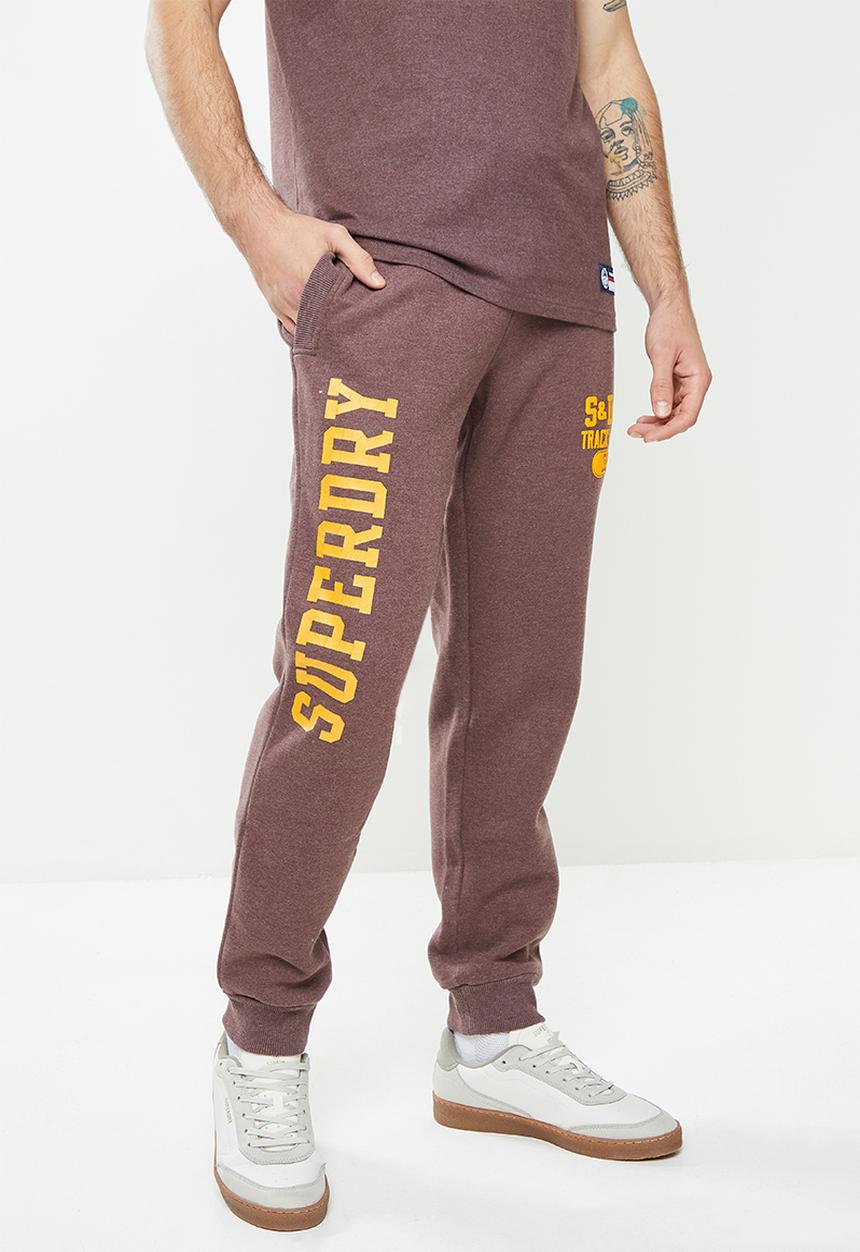 Superdry. - T&f jogger - rich deep burgundy marl