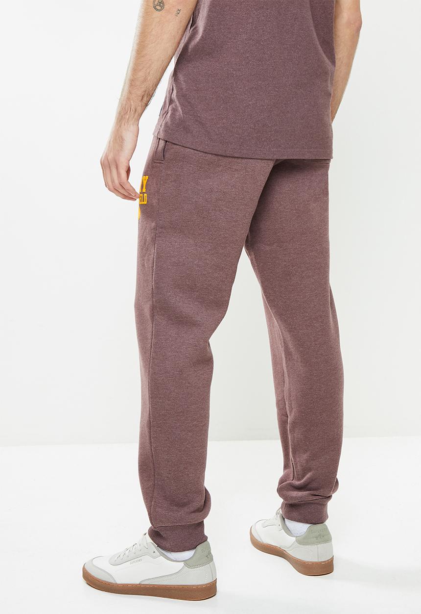 Superdry. - T&f jogger - rich deep burgundy marl
