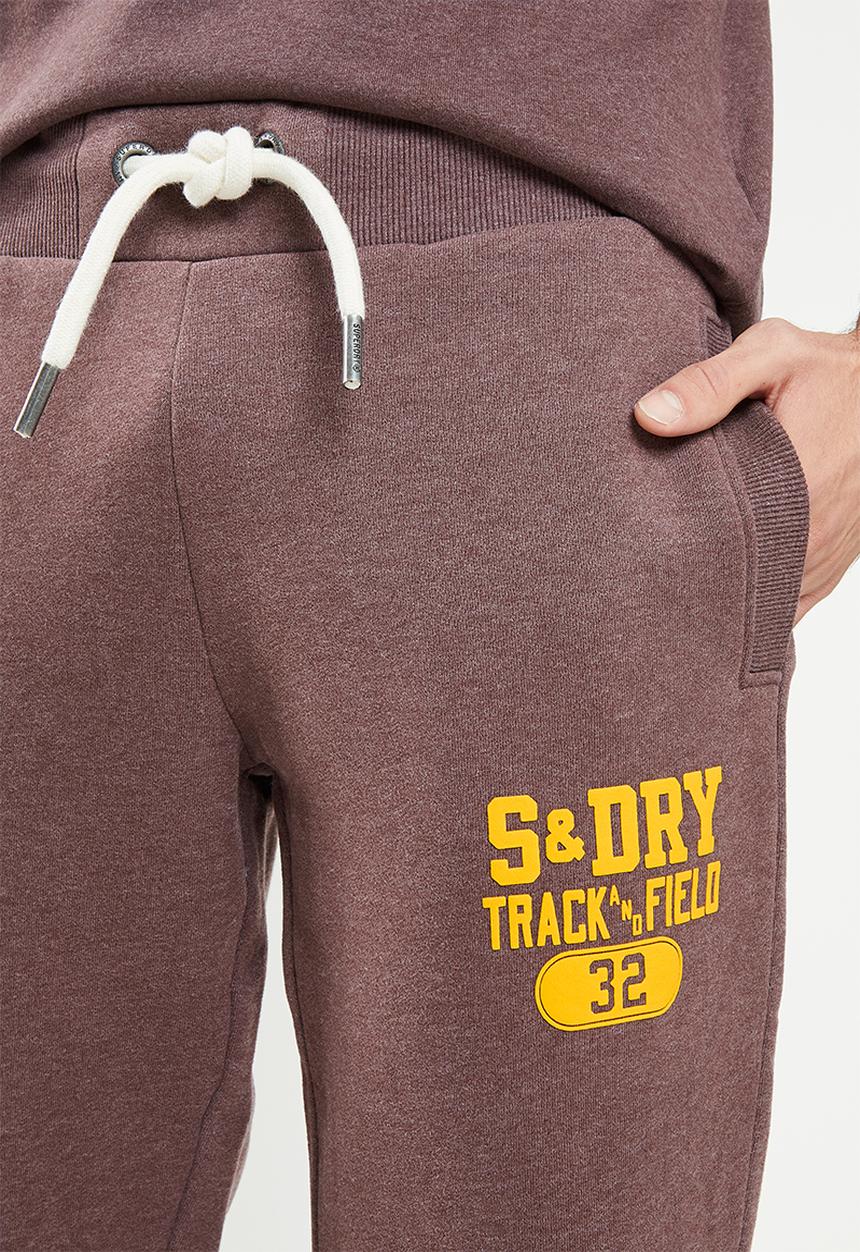 Superdry. - T&f jogger - rich deep burgundy marl