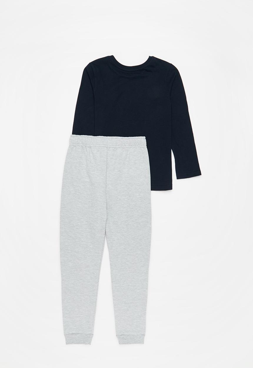 Pop Candy - Boys tee & jogger set - navy & grey mel