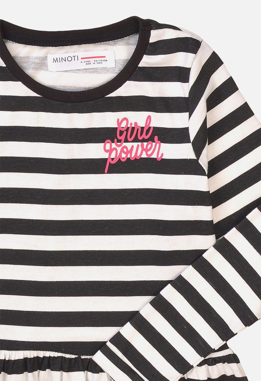 MINOTI - Basic dress - black & white stripe