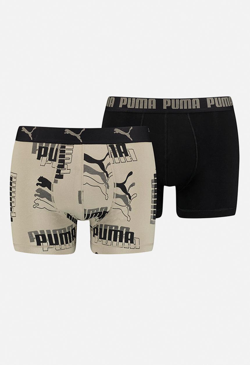 PUMA - Puma men logo print boxer 2p - sand combo