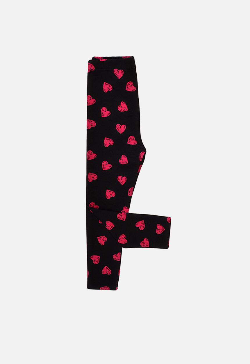 MINOTI - Heart basic legging - black & pink 