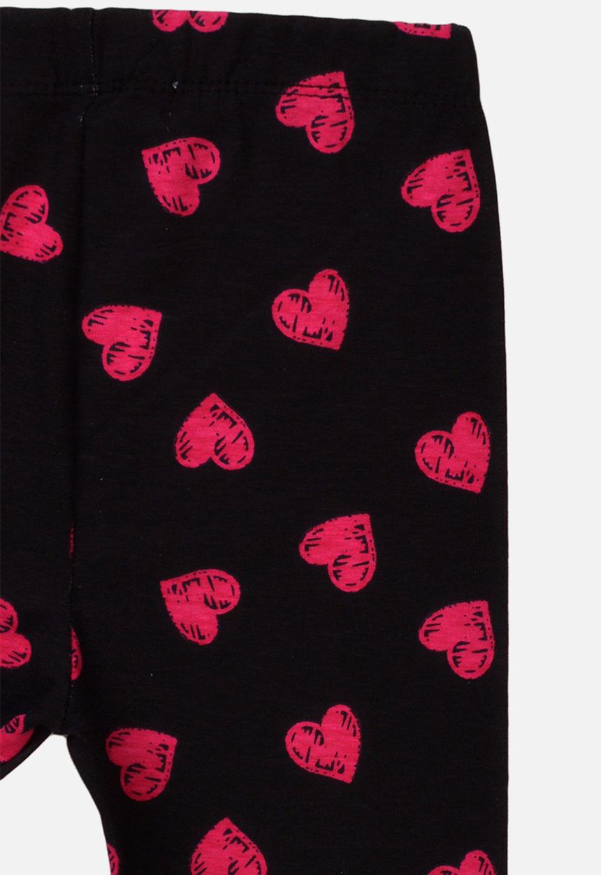 MINOTI - Heart basic legging - black & pink 