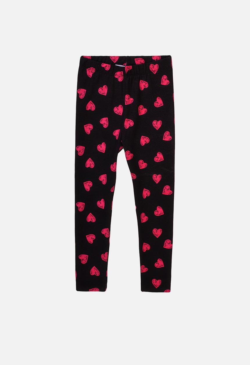 MINOTI - Heart basic legging - black & pink 