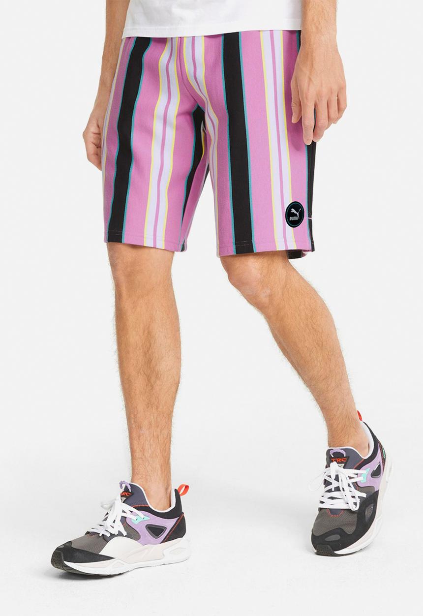 PUMA - SWxP Printed Longline Men's Shorts   - White/Pink