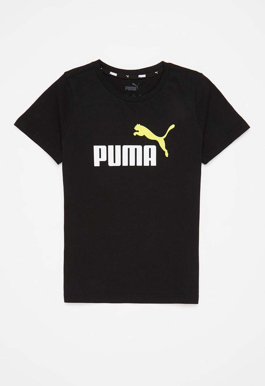 PUMA - Ess+ 2 col logo tee b - puma black-lemon