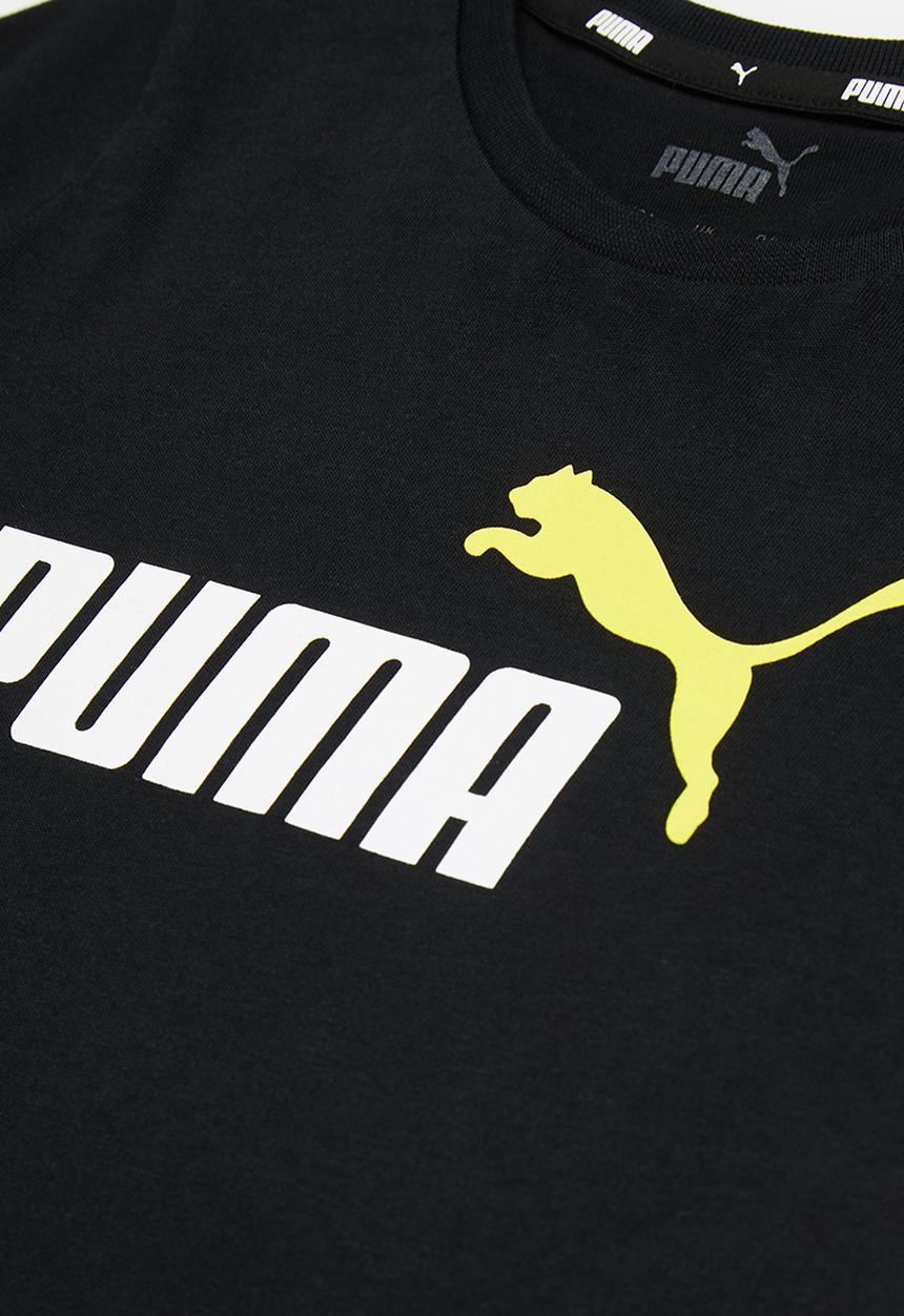 PUMA - Ess+ 2 col logo tee b - puma black-lemon
