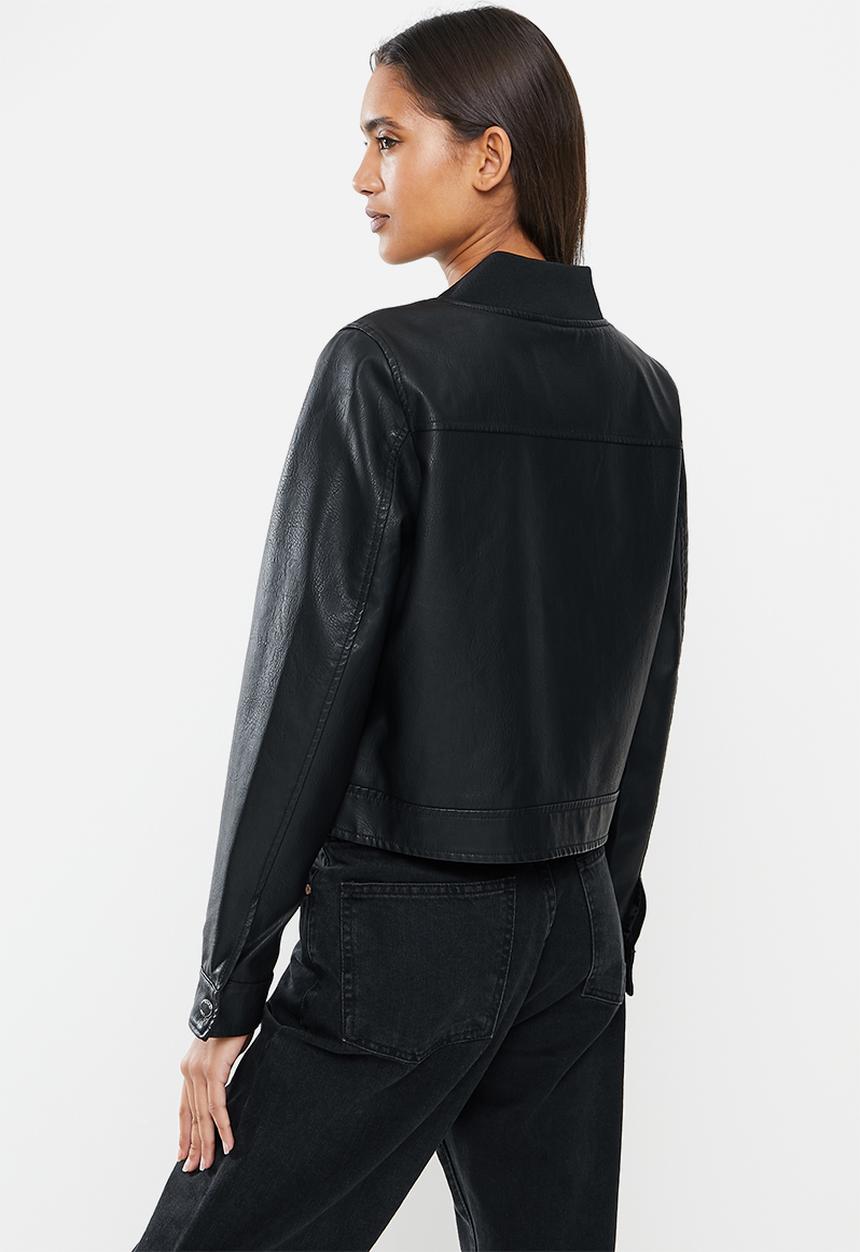 Noisy May - Really long sleeve pu jacket - black