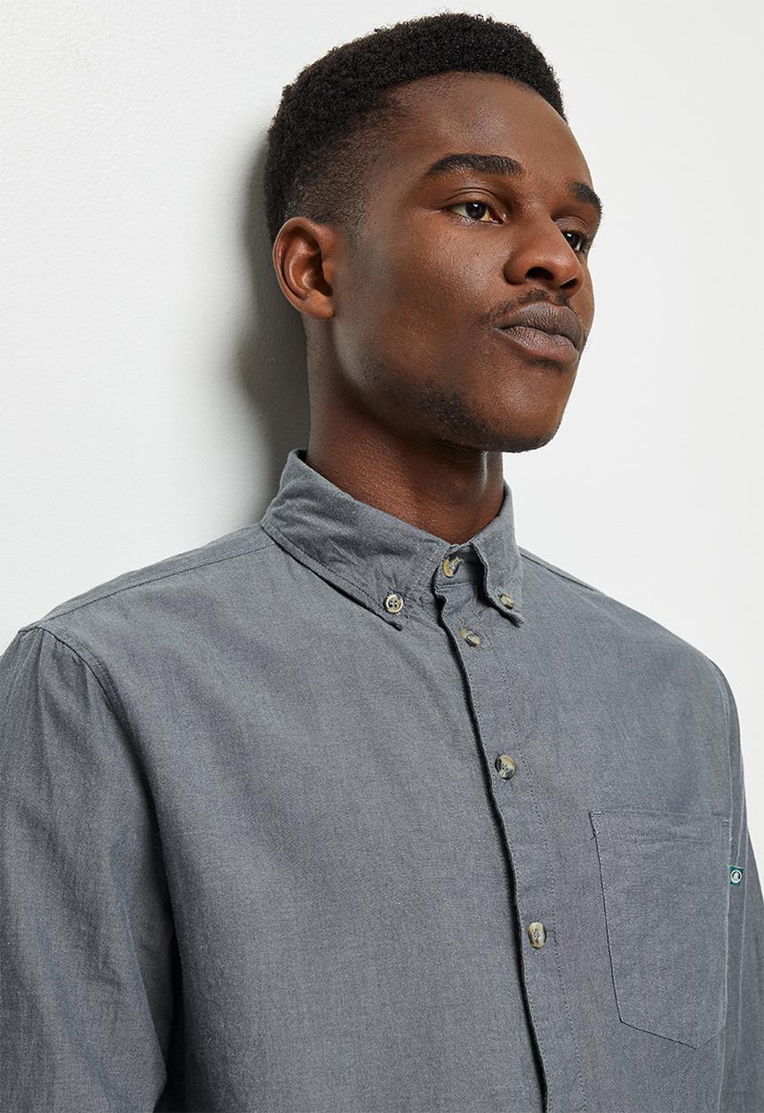 Lark & Crosse - Regular fit chambray shirt - grey