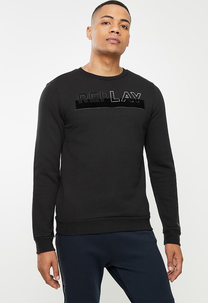 Replay - Replay utility logo crew sweat - black