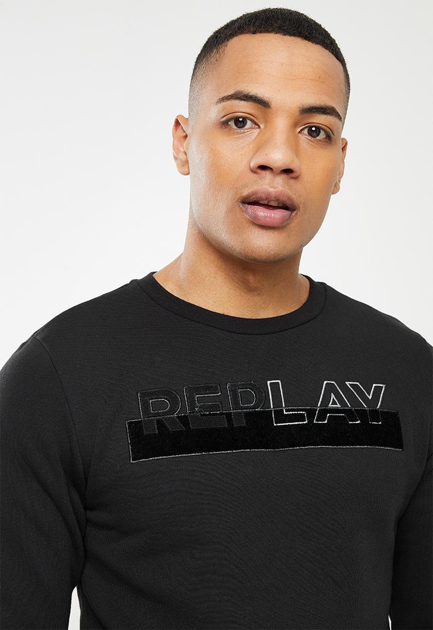 Replay - Replay utility logo crew sweat - black