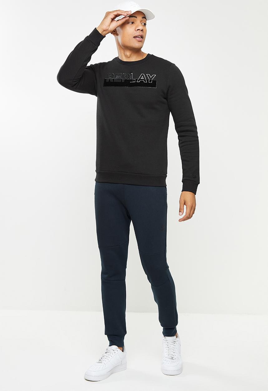 Replay - Replay utility logo crew sweat - black