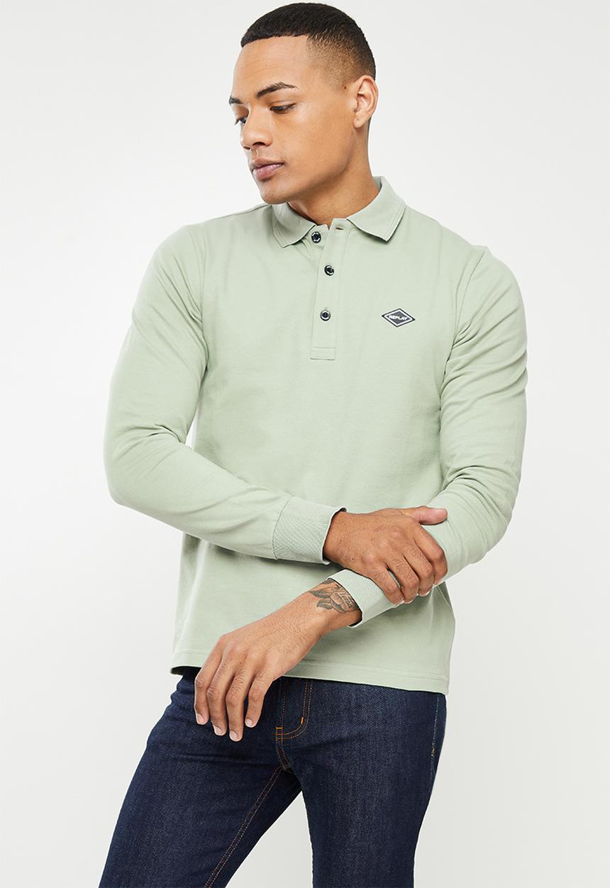 Replay - Replay stretch long sleeve polo - green