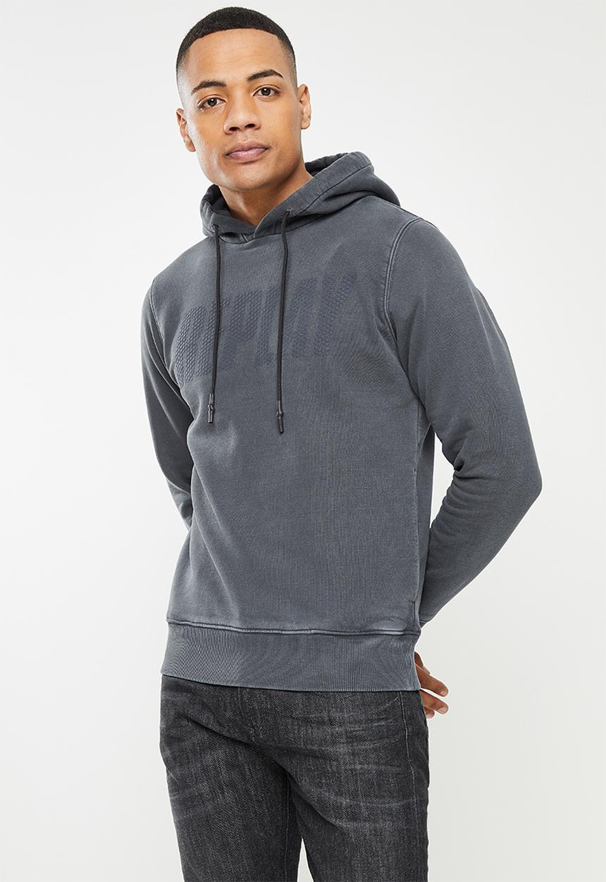 Replay - Replay washed printed hood - blue