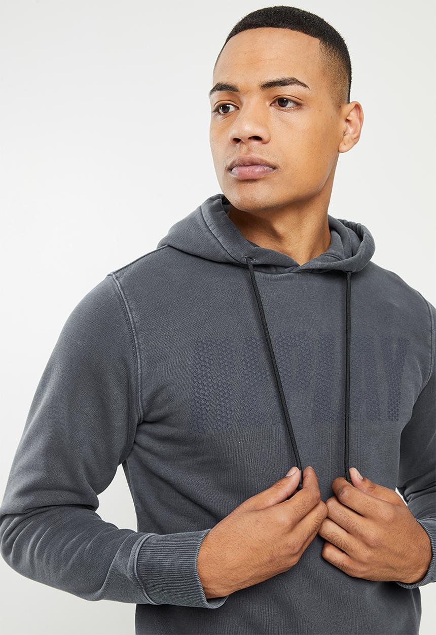 Replay - Replay washed printed hood - blue