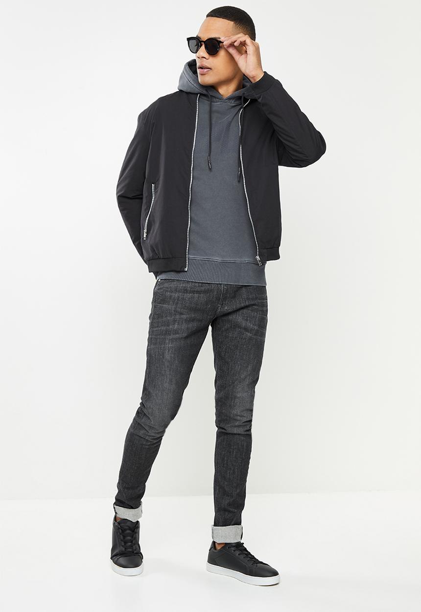 Replay - Replay washed printed hood - blue