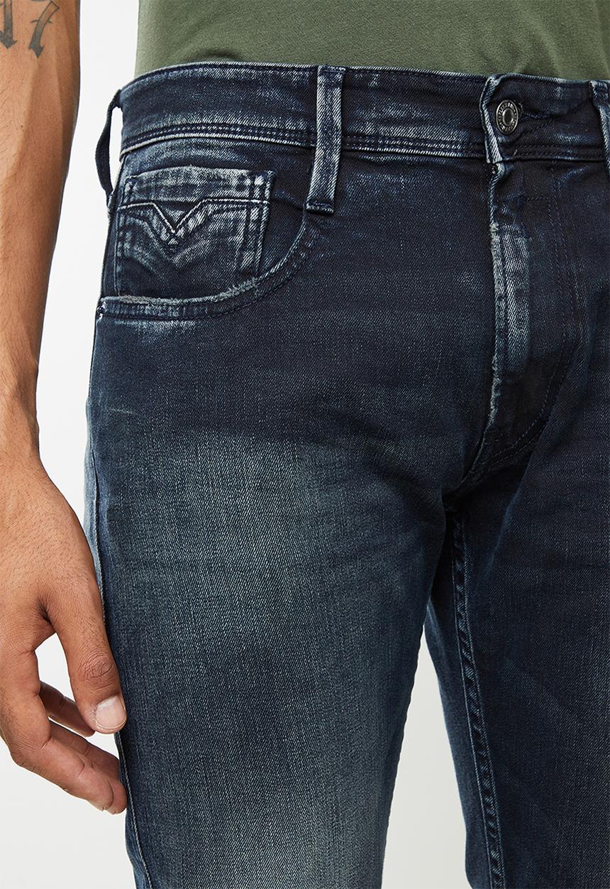 Replay - Stone washed slim fit jeans - black