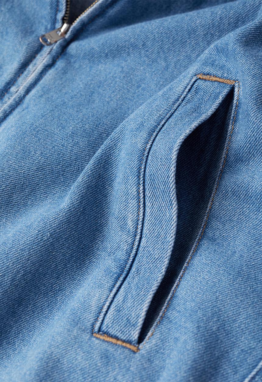 MANGO - Tunez Denim jacket with Zip - Open Blue