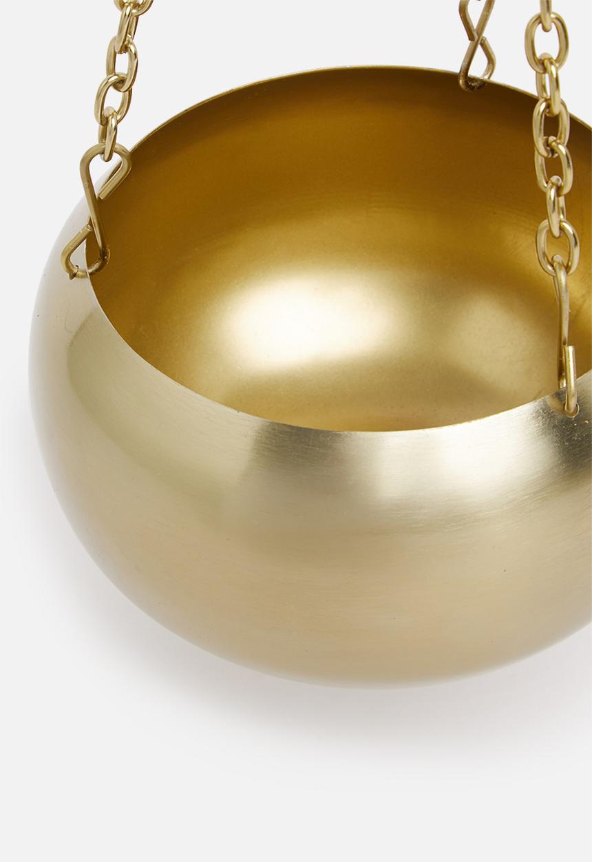 Sixth Floor - Bobo iron hanging planter - gold