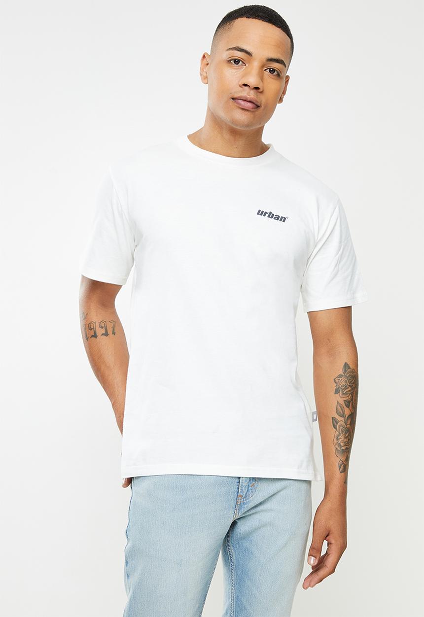 urban° - Urban big back print crew tee - winter white
