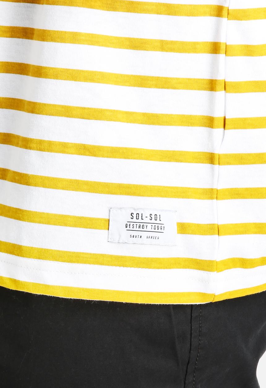 Sol-Sol - Mustard Striped Tee
