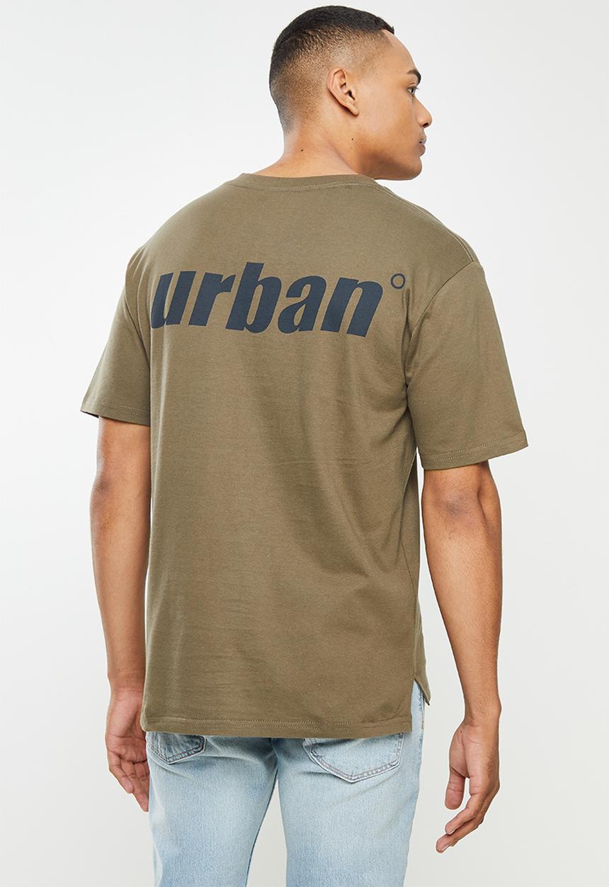 urban° - Urban big back print crew tee - brown
