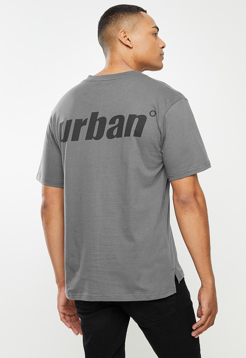 urban° - Urban big back print crew tee - charcoal
