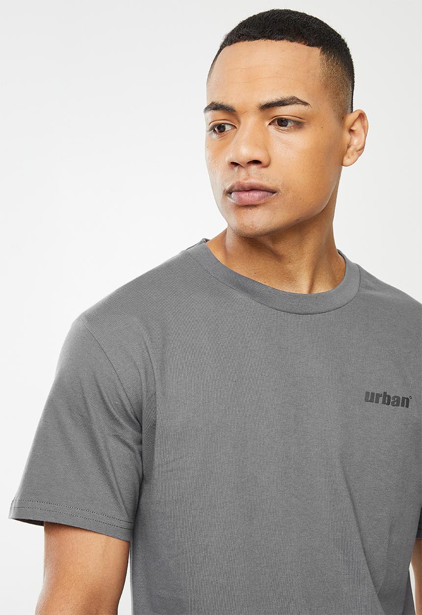 urban° - Urban big back print crew tee - charcoal