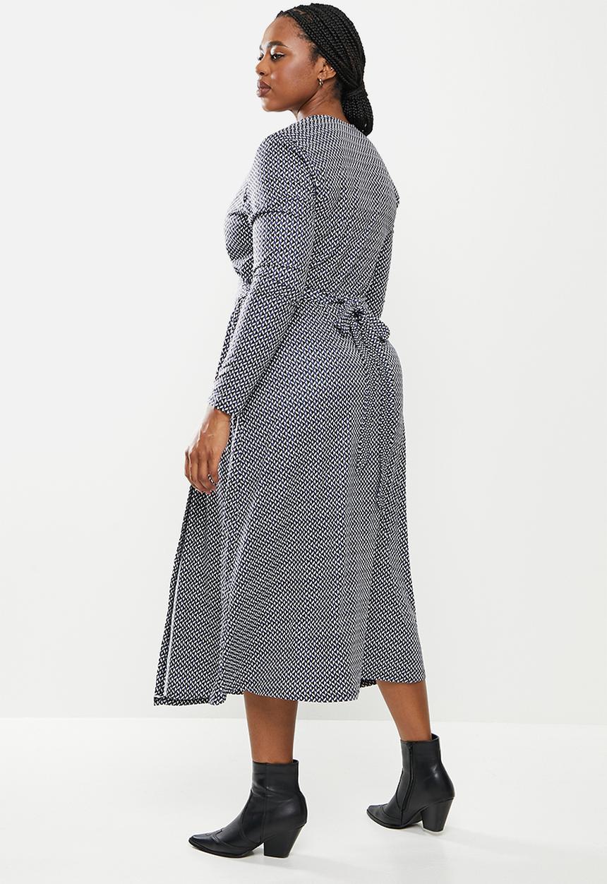 Me&B - Plus ruffle midi dress - multi 