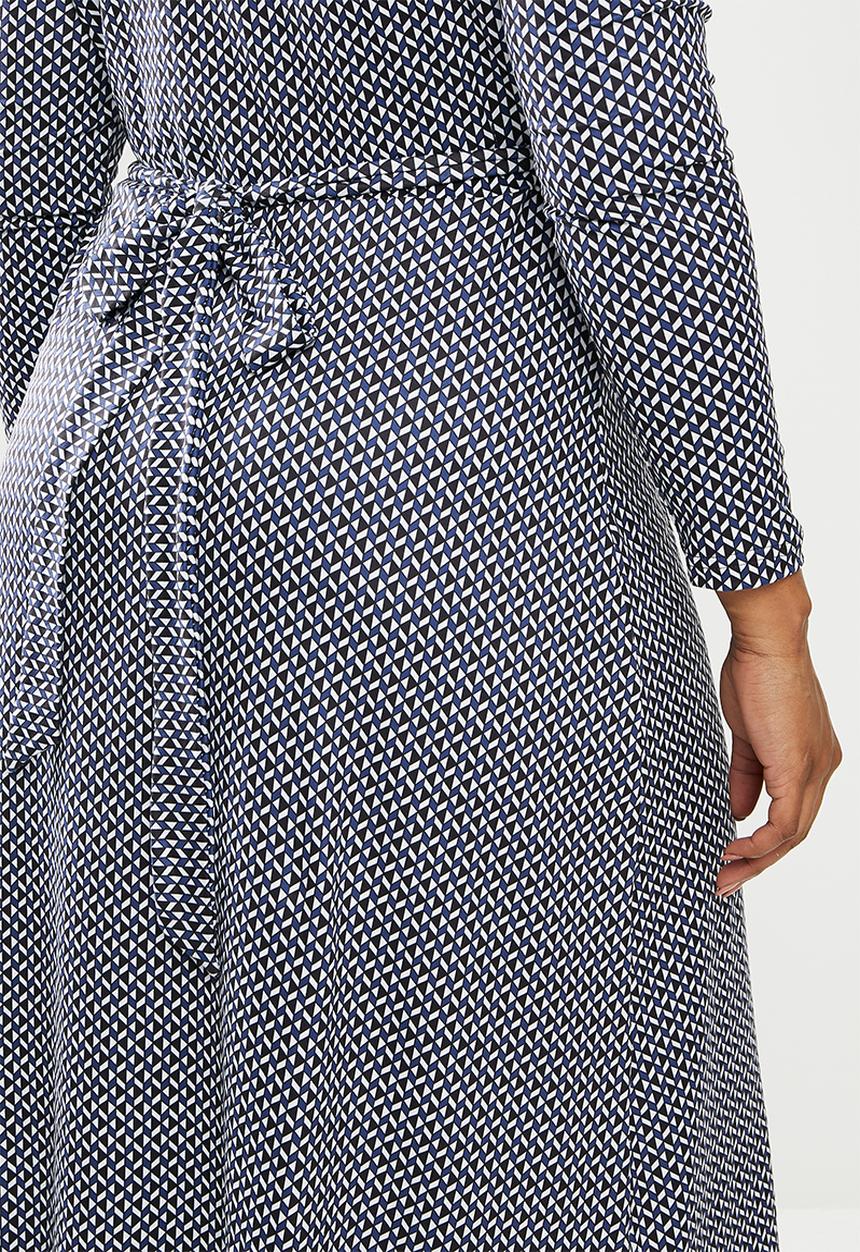 Me&B - Plus ruffle midi dress - multi 