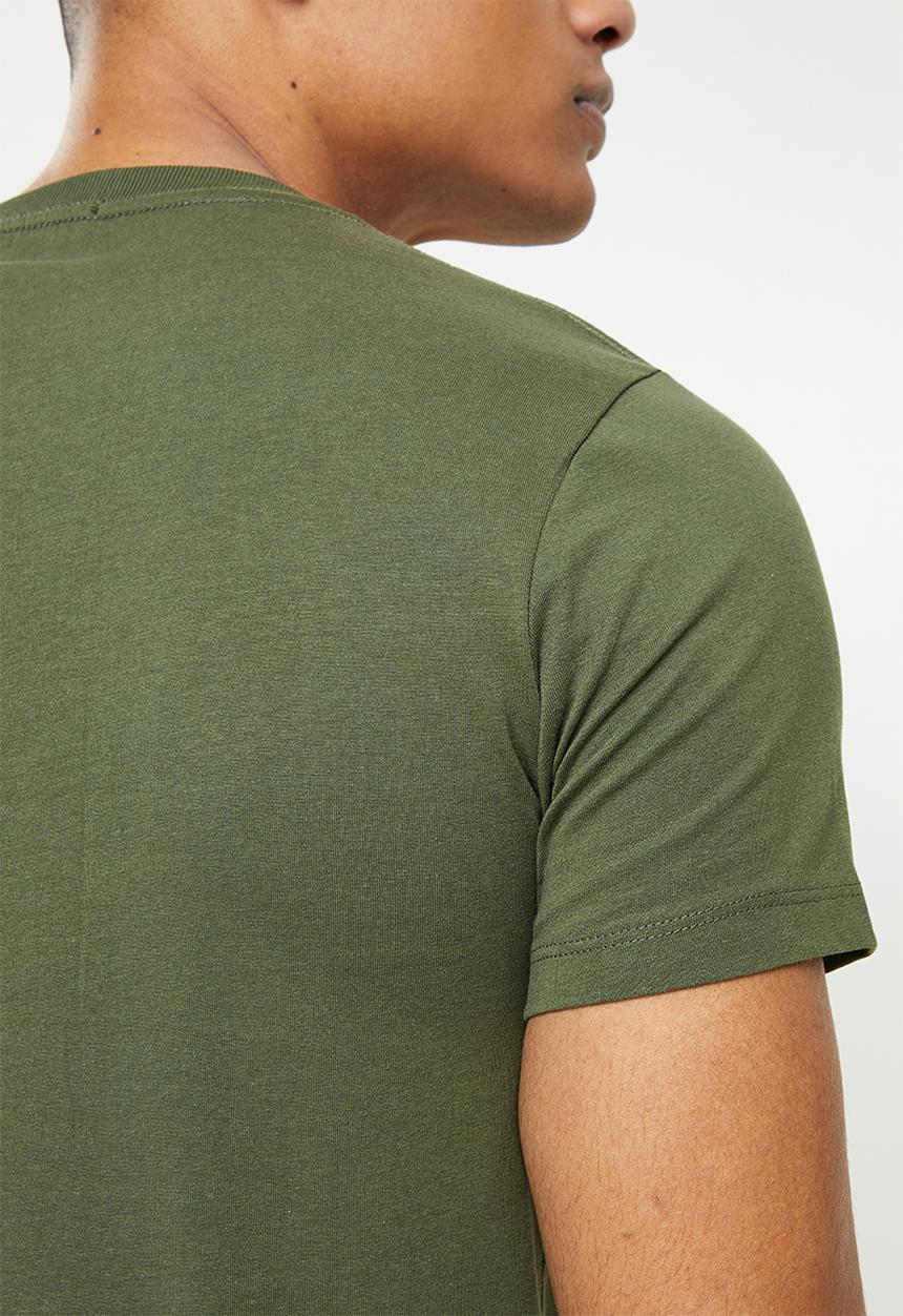 Replay - Above pocket print tee - olive
