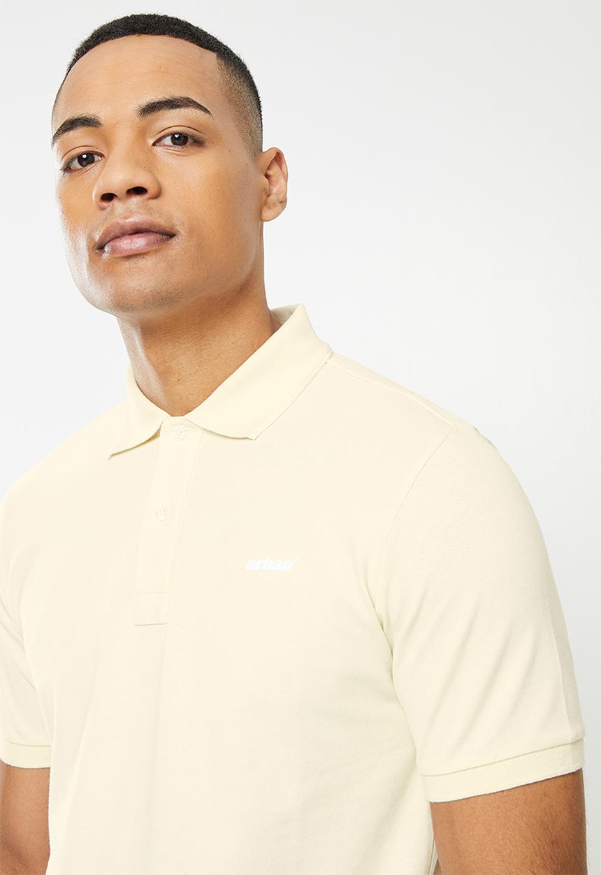 urban° - Urban pique high square chest logo golfer - bone