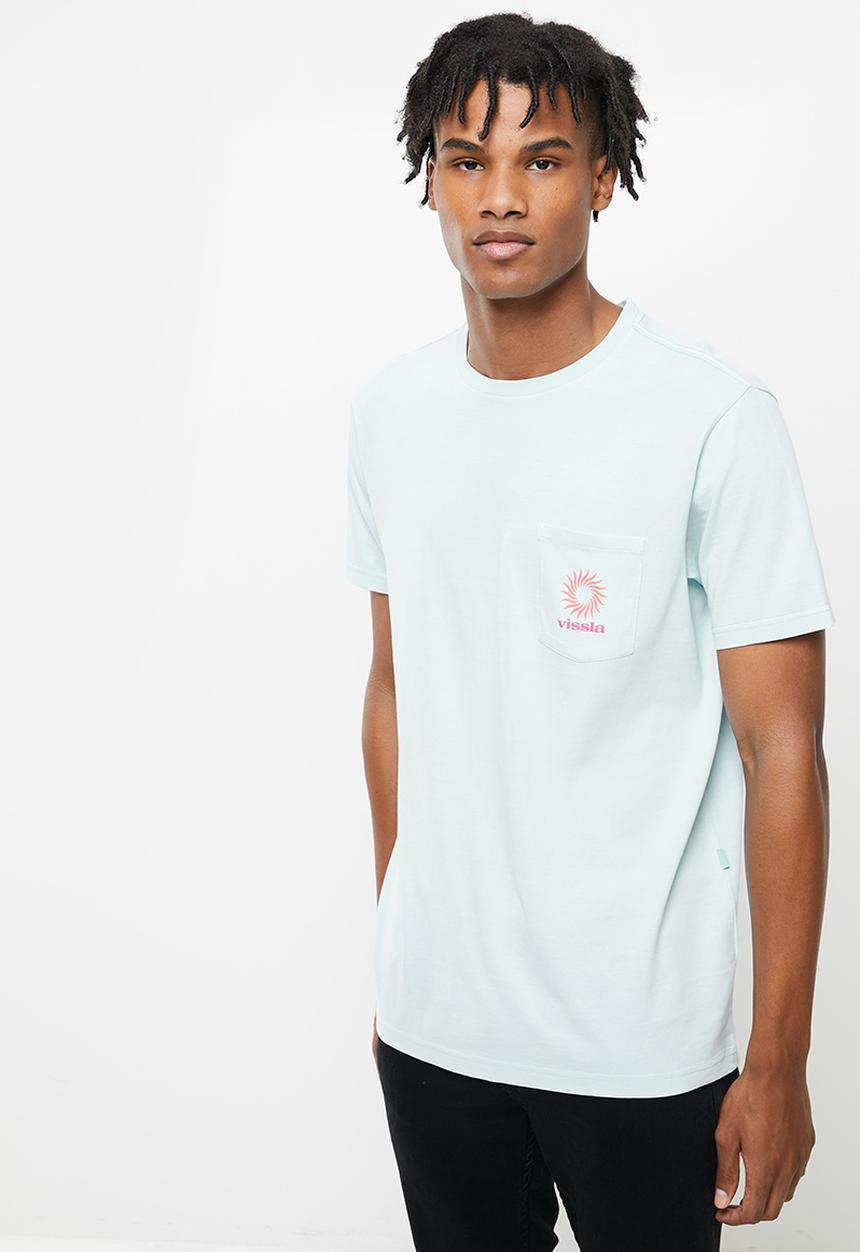Vissla  - Pin wheel pigment short sleeve pocket tee - ice blue