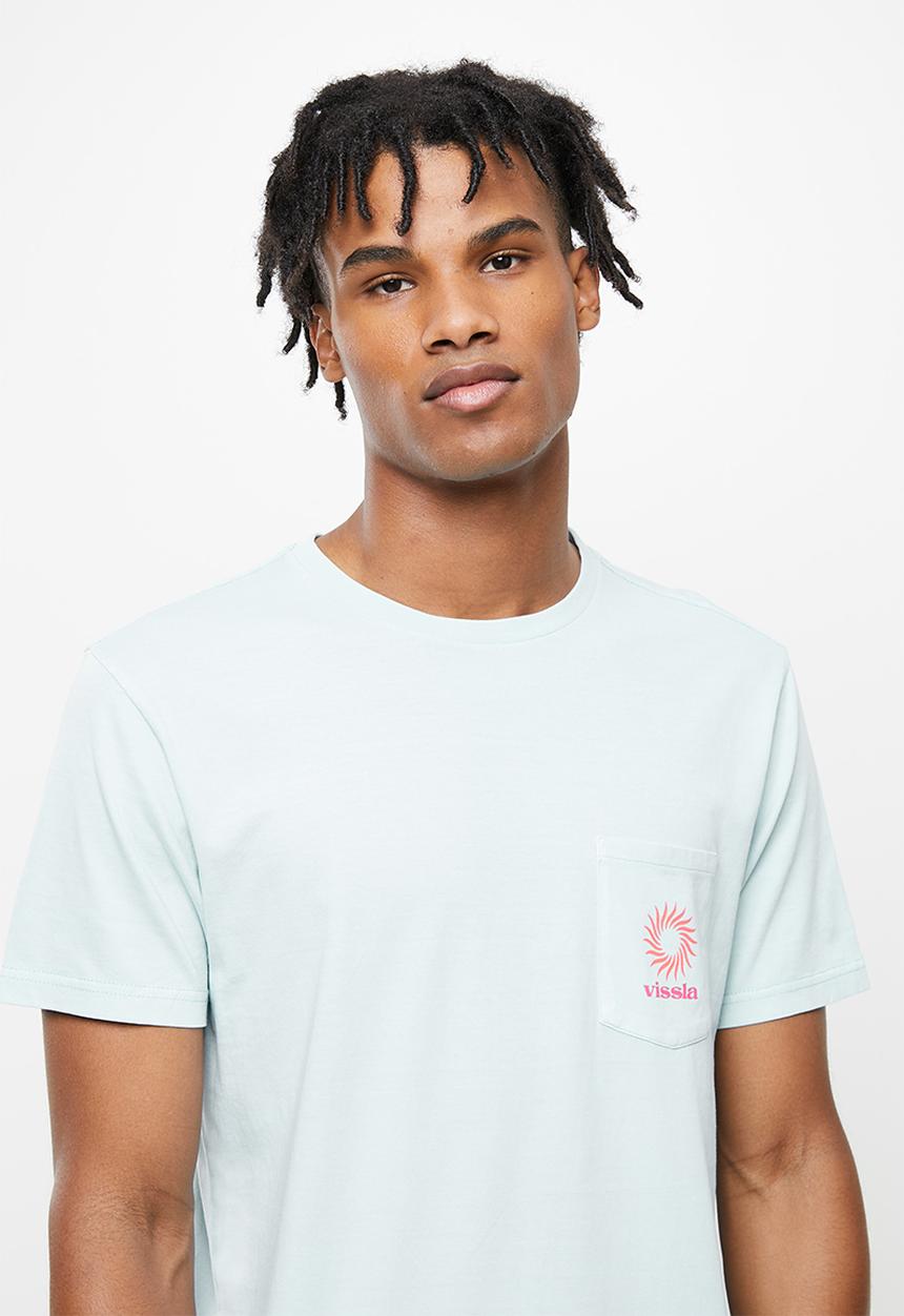 Vissla  - Pin wheel pigment short sleeve pocket tee - ice blue