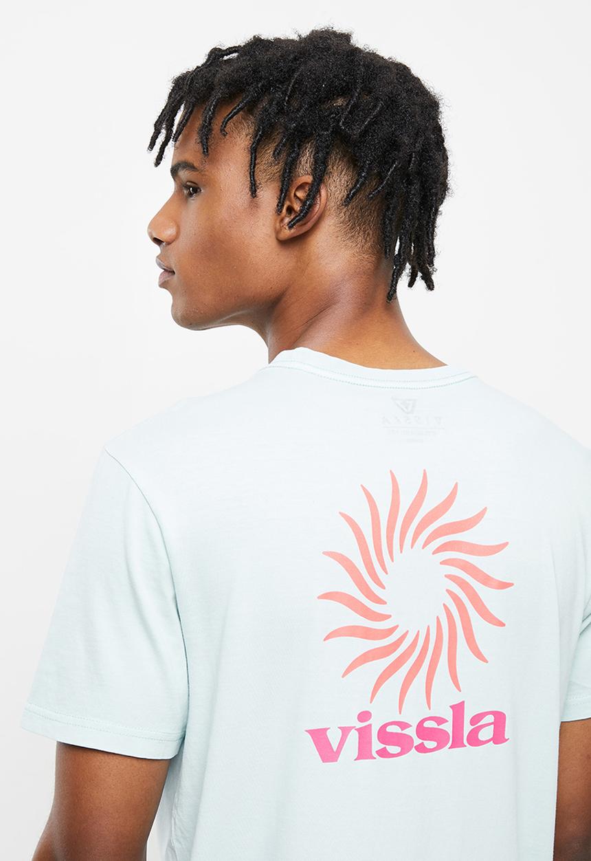 Vissla  - Pin wheel pigment short sleeve pocket tee - ice blue