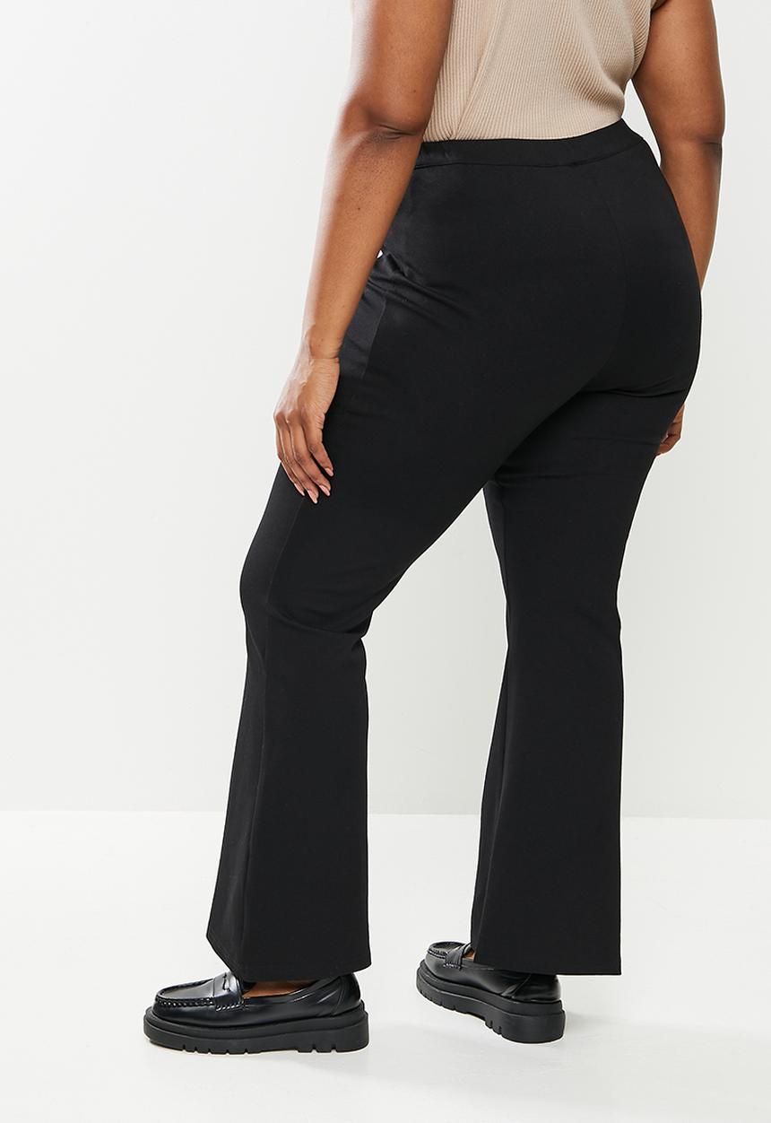Me&B - Plus plain knit trousers - black