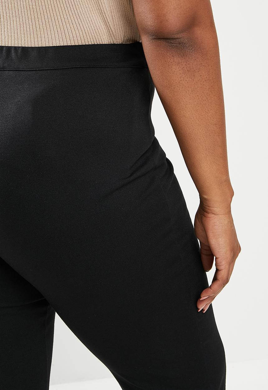 Me&B - Plus plain knit trousers - black