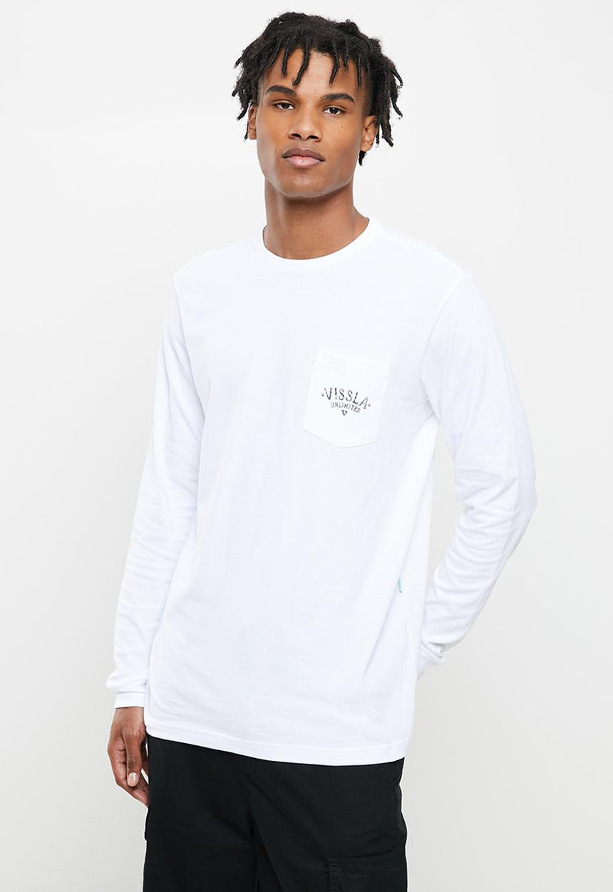 Vissla  - Shapers club long sleeve pocket tee - white