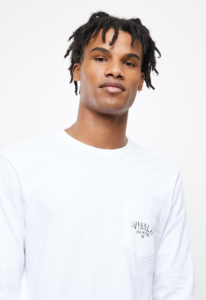 Vissla  - Shapers club long sleeve pocket tee - white