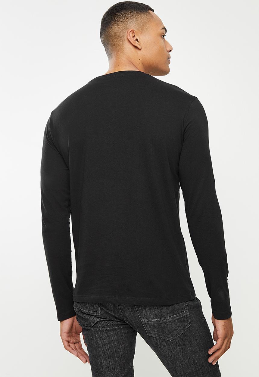Replay - Replay long sleeve logo printed tee - black