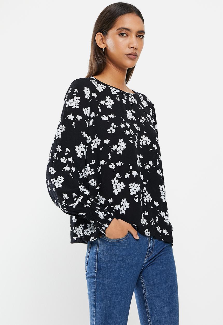 Vero Moda - Gloria long sleeve o-neck top - black