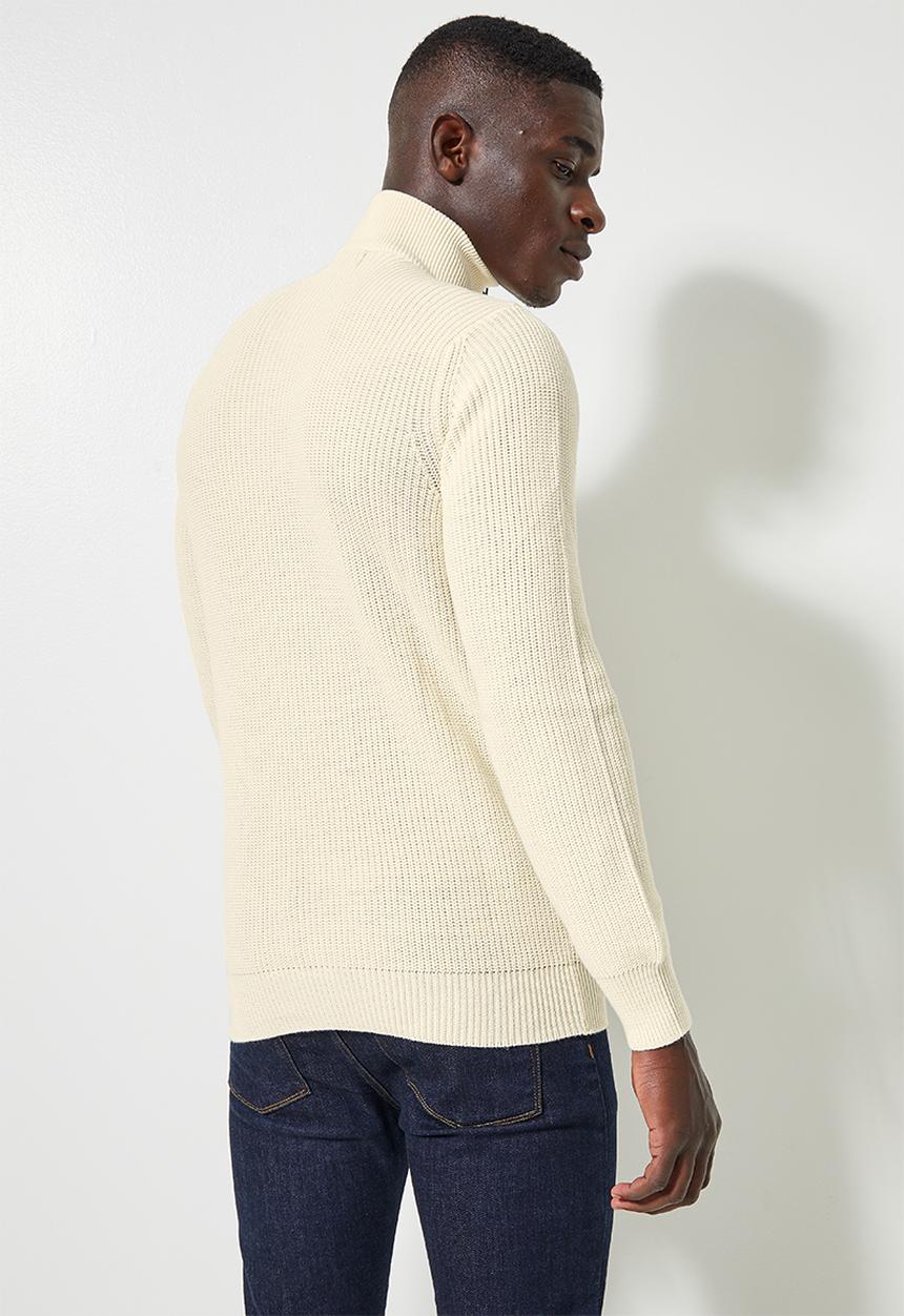 Superbalist - 1/4 zip slim fit sweater - cream