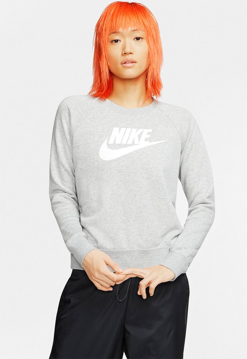 Nike - W nsw essential fleece crew - dark grey heather
