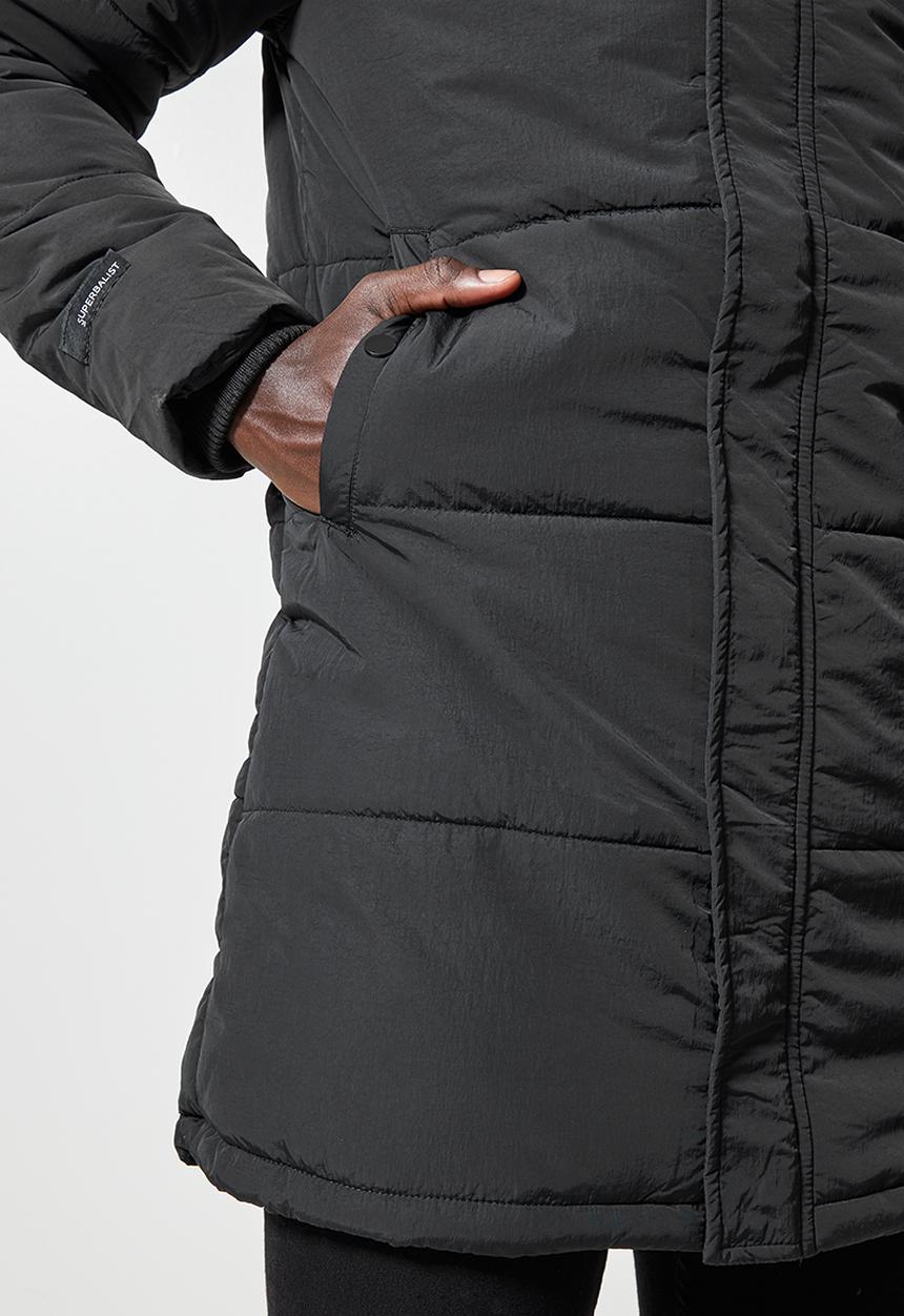 Superbalist - Shaw long puffer jacket - black