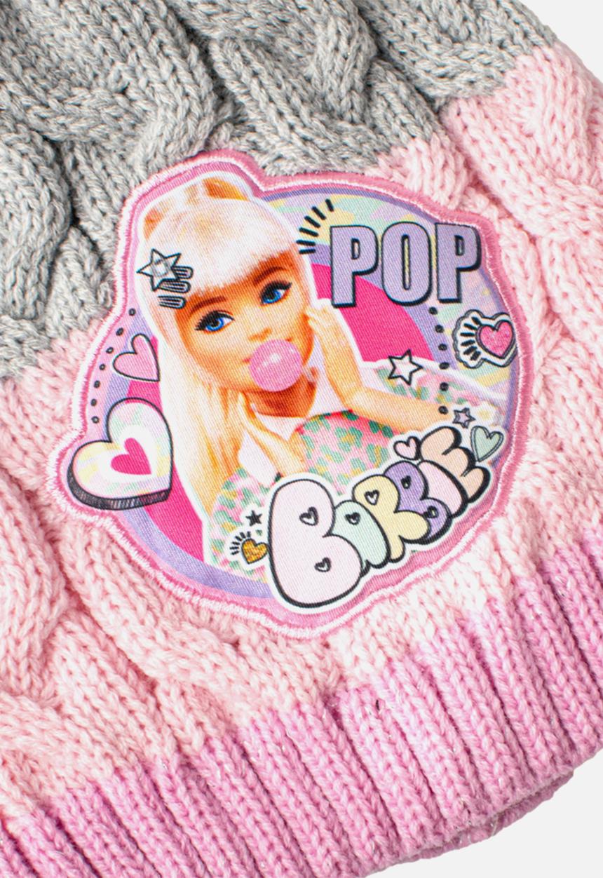 Character Group - Cable beanie barbie - grey & pink 