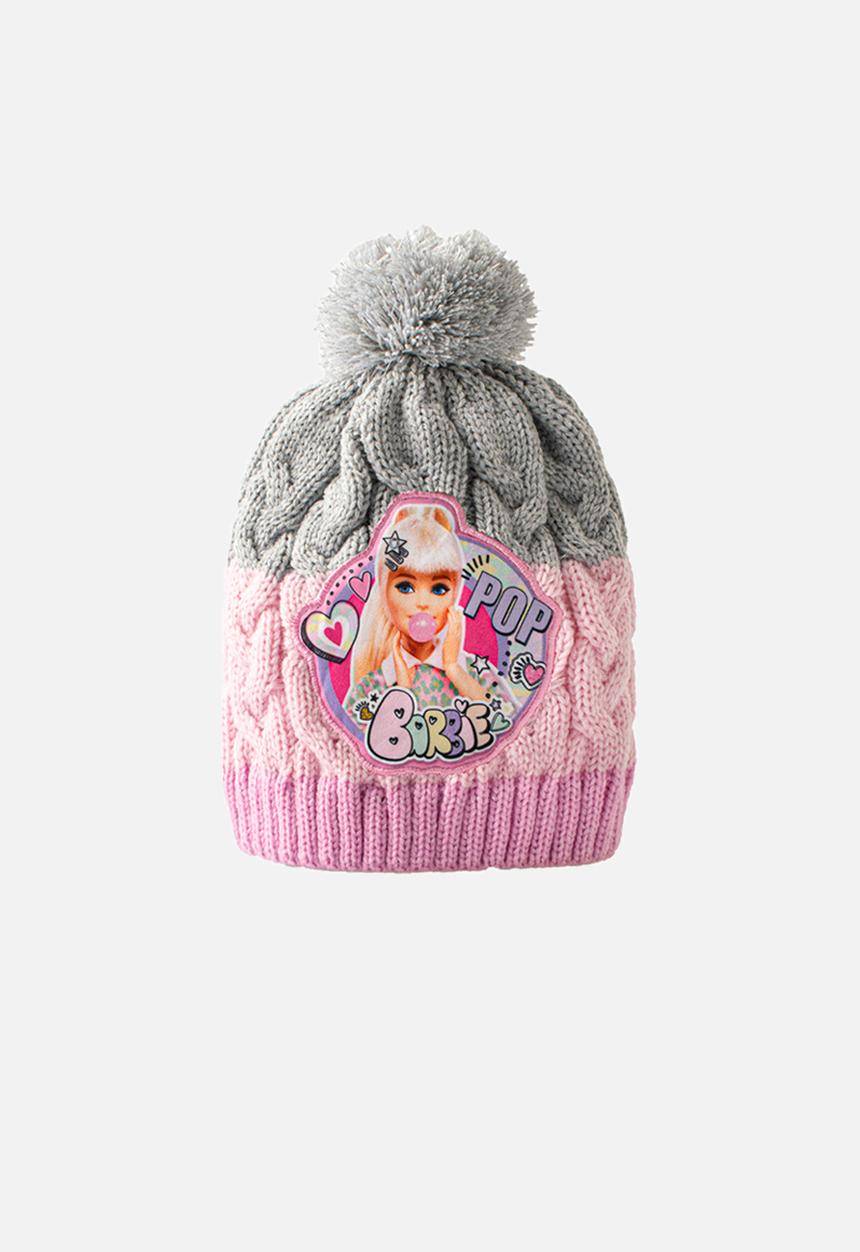 Character Group - Cable beanie barbie - grey & pink 